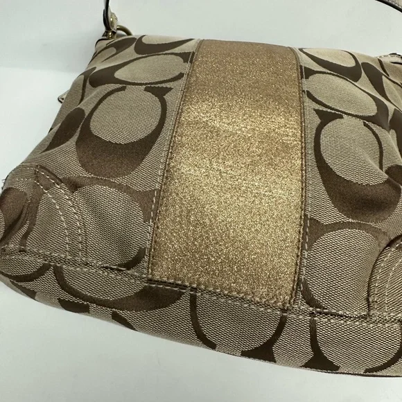 Coach Vintage Signature Metallic Gold Hobo Bag - Picture 2 of 7